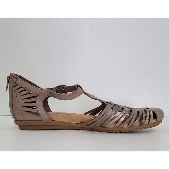 Rockport Cobb Hill Women's Leather Comfort Zip T-Strap Sandal Sz.11 - Picture 3 of 8